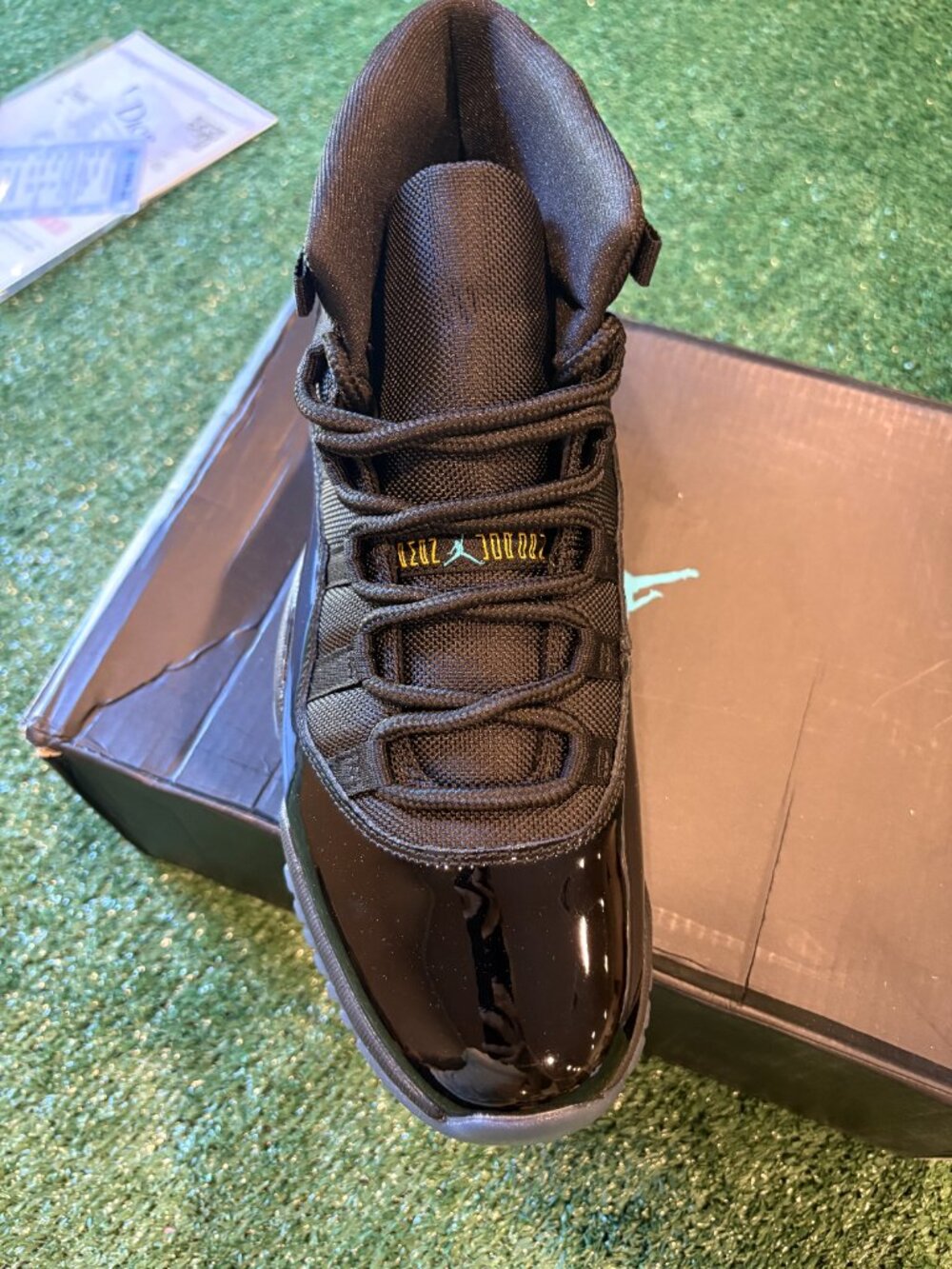 Jordan 11 Gamma Blue Black Patent Leather Sneakers - Picture 3 of 6